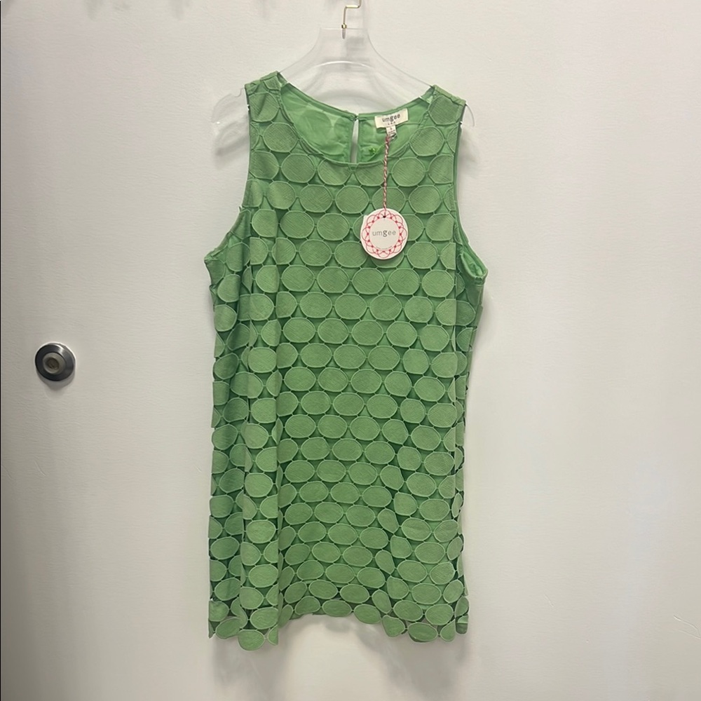 Umgee Green Polka Dot Sleeveless Dress NWT